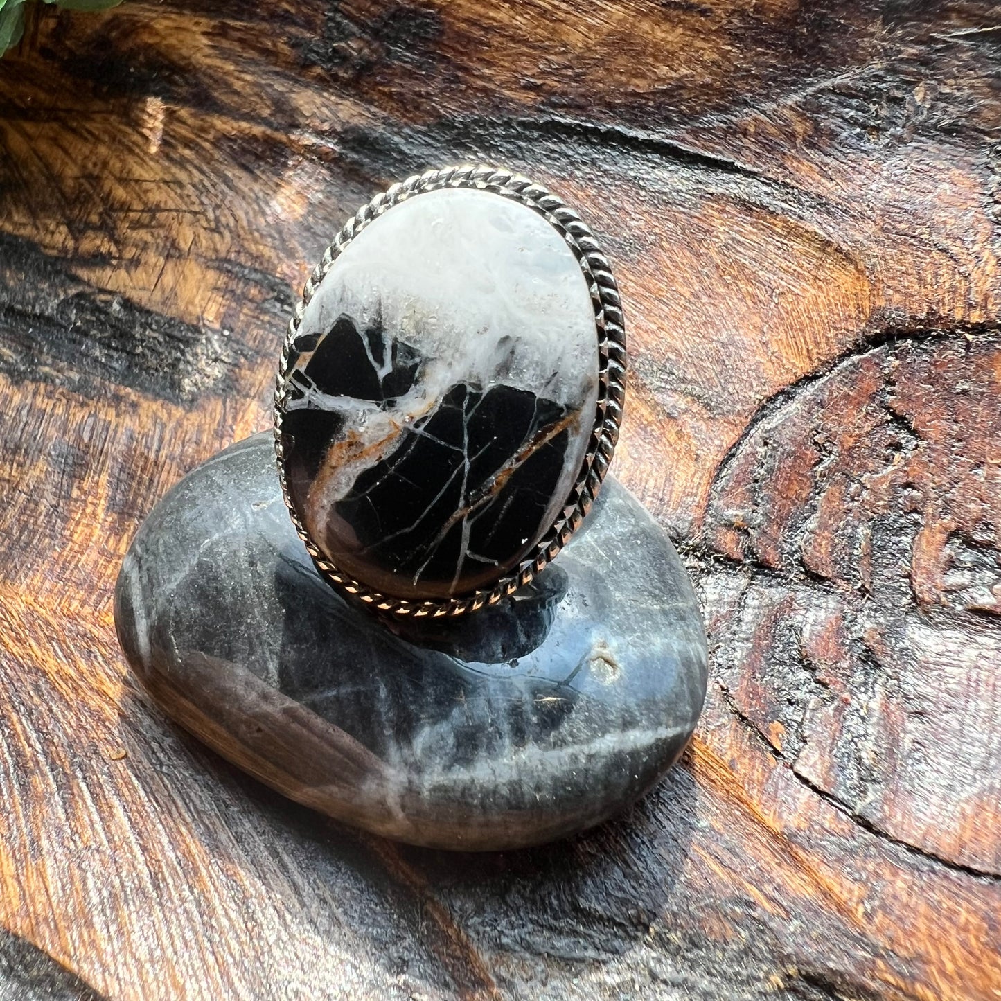 White Buffalo Statement Ring | Sterling Silver | Size 9.5