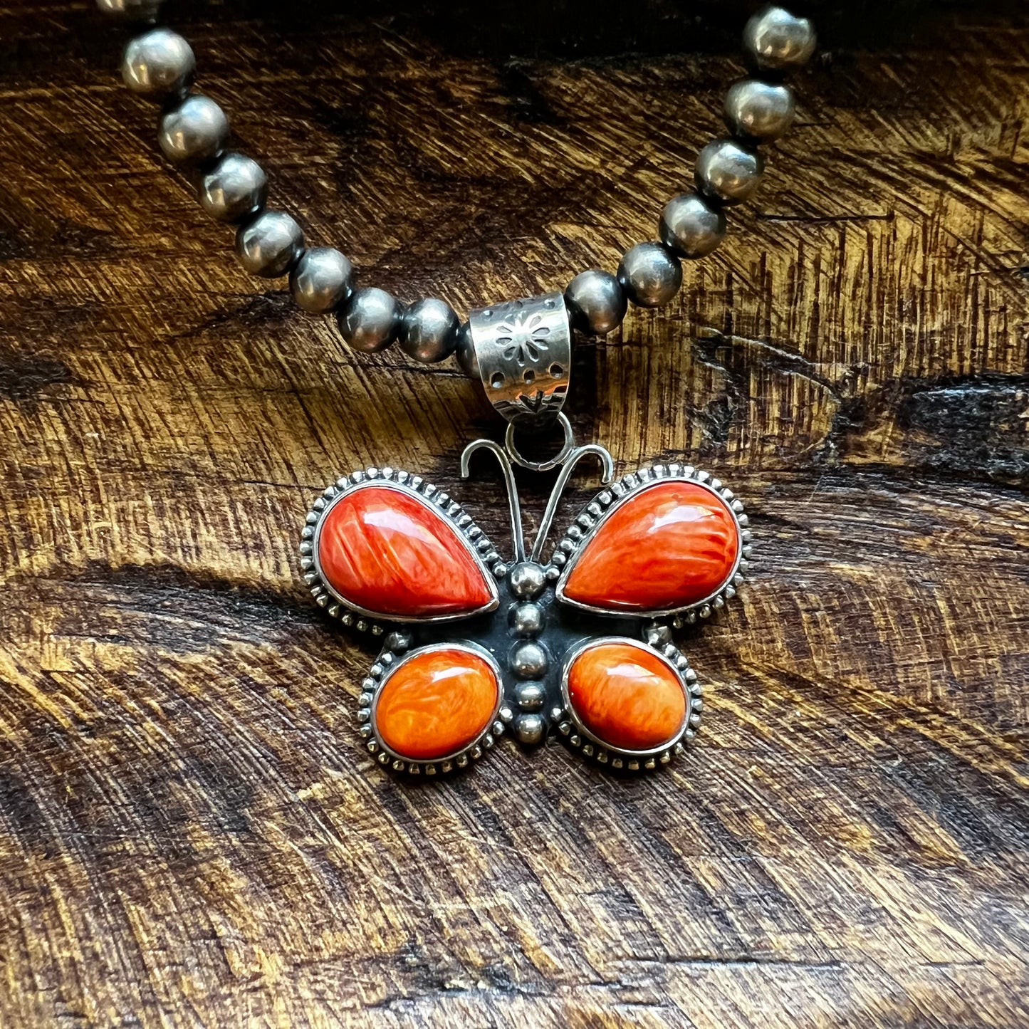 Spiny Oyster Butterfly Pendant – Sterling Silver Southwestern Statement