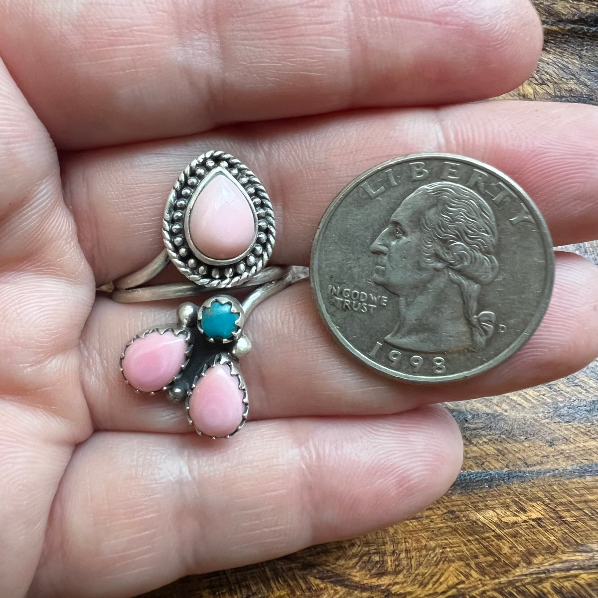 Sterling Silver Queen Conch & Turquoise Statement Ring – Size 10