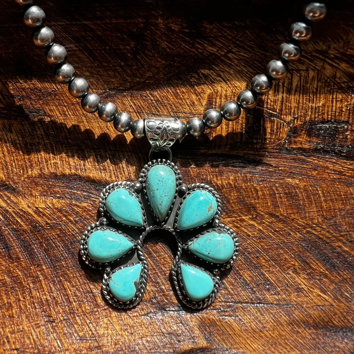 Kingman Turquoise Naja Pendant in Sterling Silver – Handcrafted Southwestern