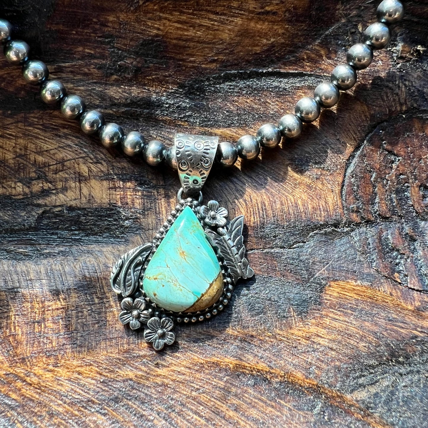 ✨ Sterling Silver Kingman Turquoise Pendant