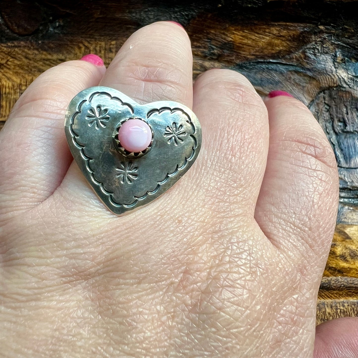 Queen Conch Heart Ring – Size 7.5 | Sterling Silver