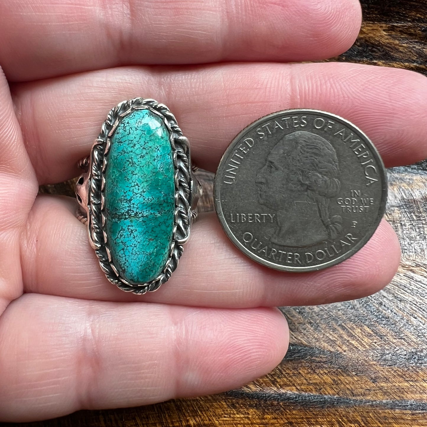 Kingman Turquoise Statement Ring – Wide Band Sterling Silver