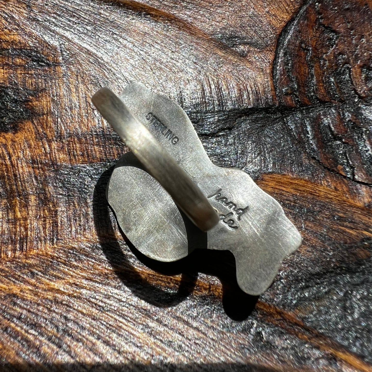 Sterling Silver Queen Conch Running Horse Ring Adjustable