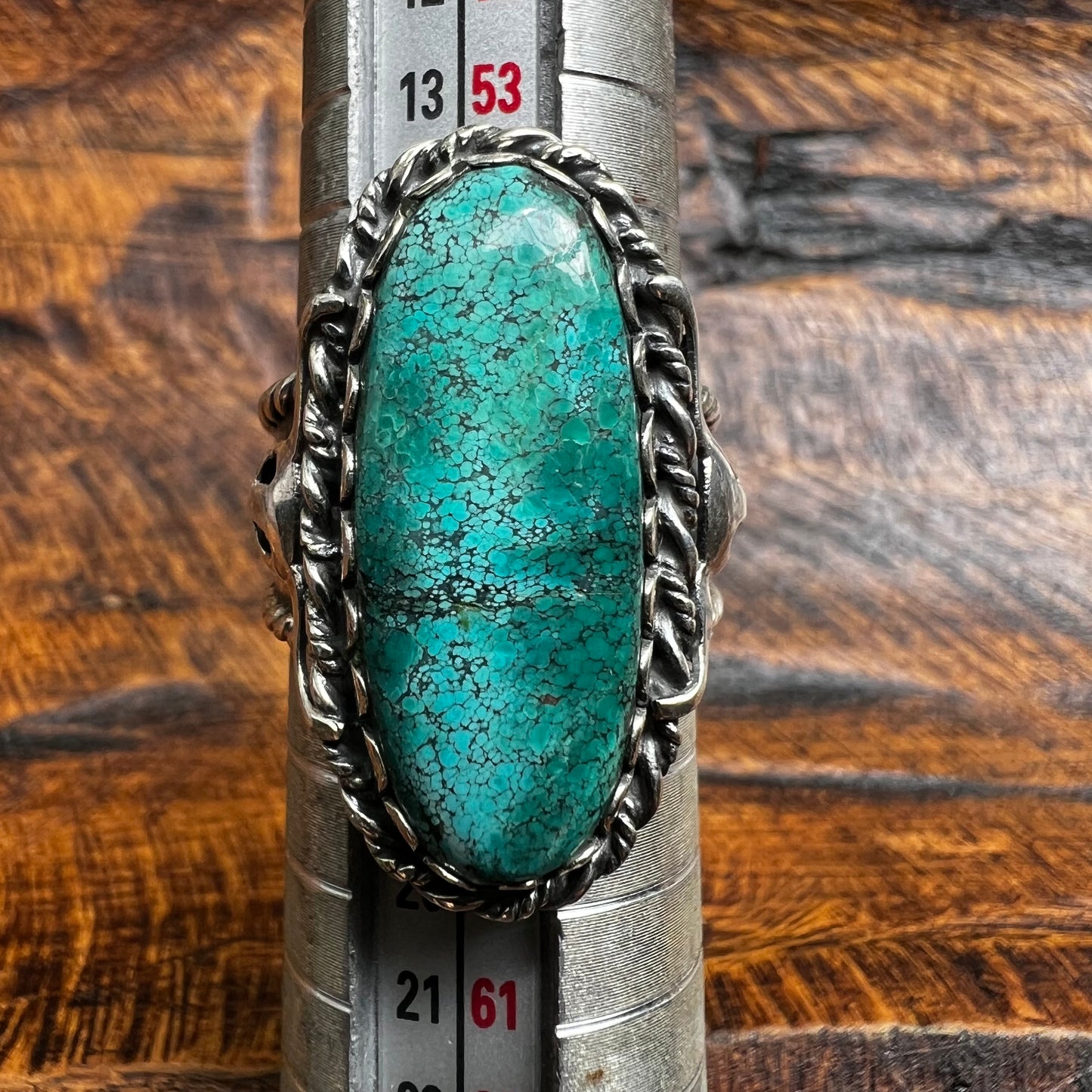 Kingman Turquoise Statement Ring – Wide Band Sterling Silver