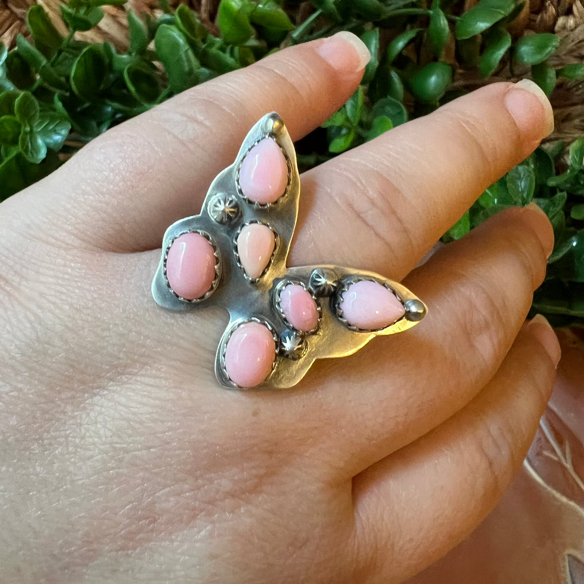 Sterling Silver Butterfly Cluster Ring – Sonoran Gold or Queen Conch