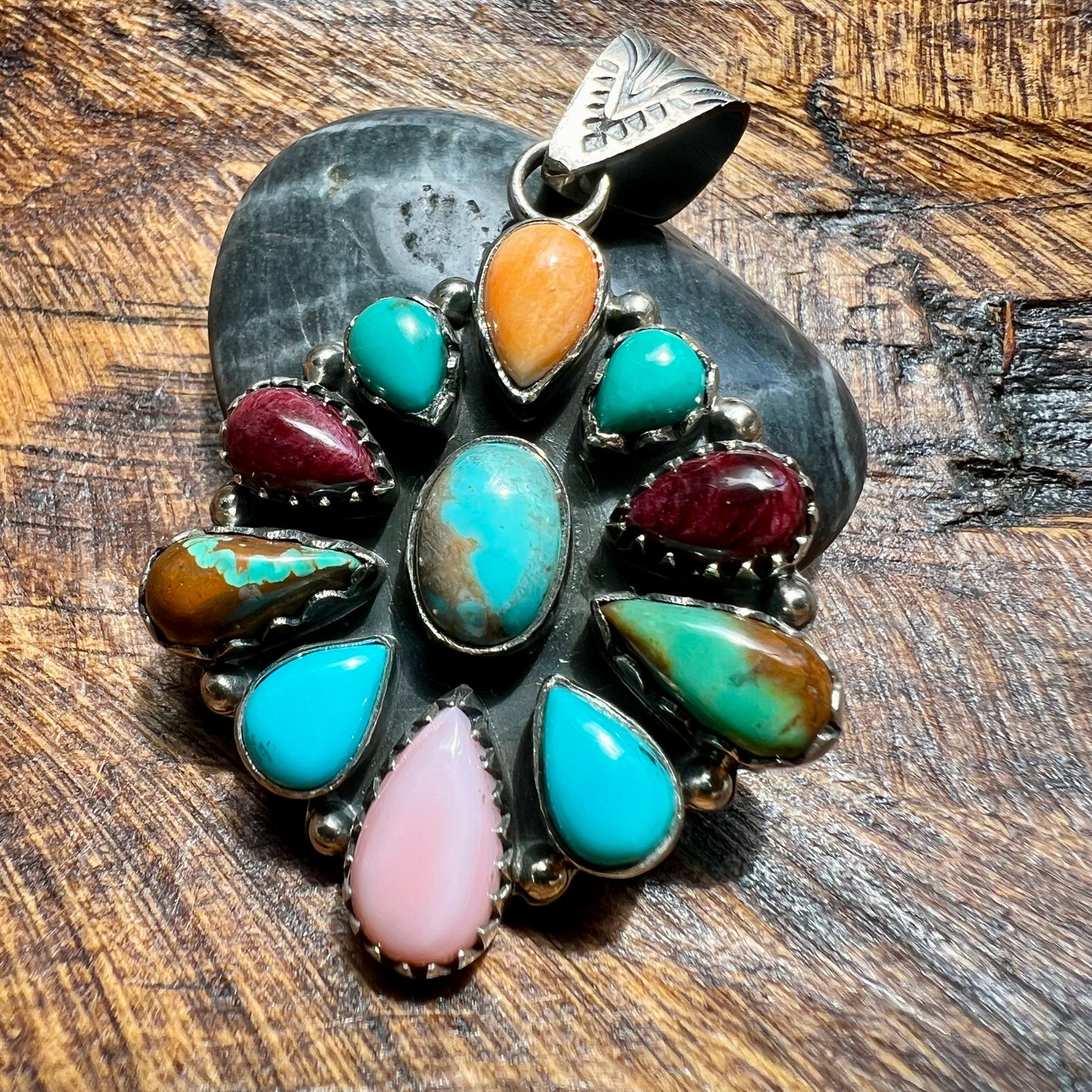 Sterling Silver | Multi Stone Statement Cluster Pendant