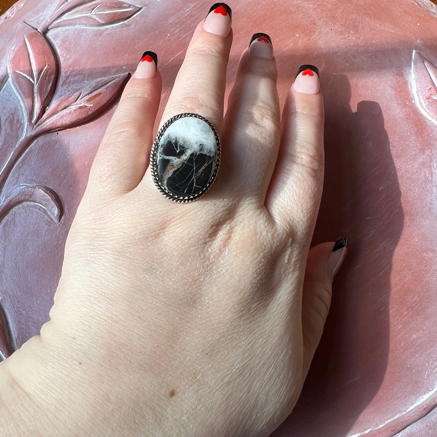 White Buffalo Statement Ring | Sterling Silver | Size 9.5