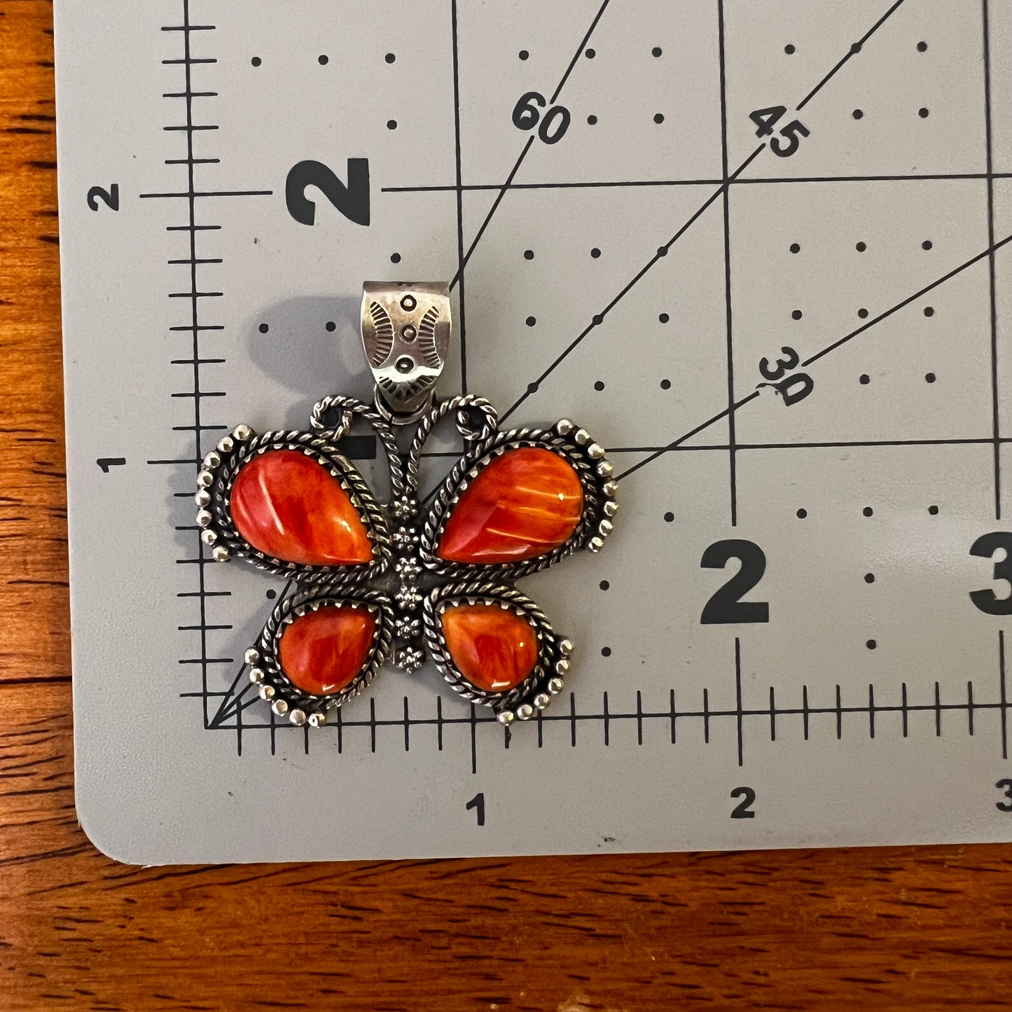 Sterling Silver Spiny Oyster Butterfly Pendant