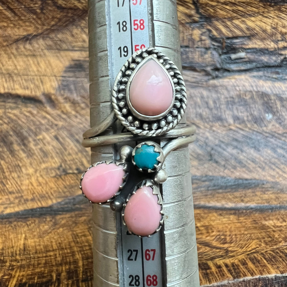 Sterling Silver Queen Conch & Turquoise Statement Ring – Size 10