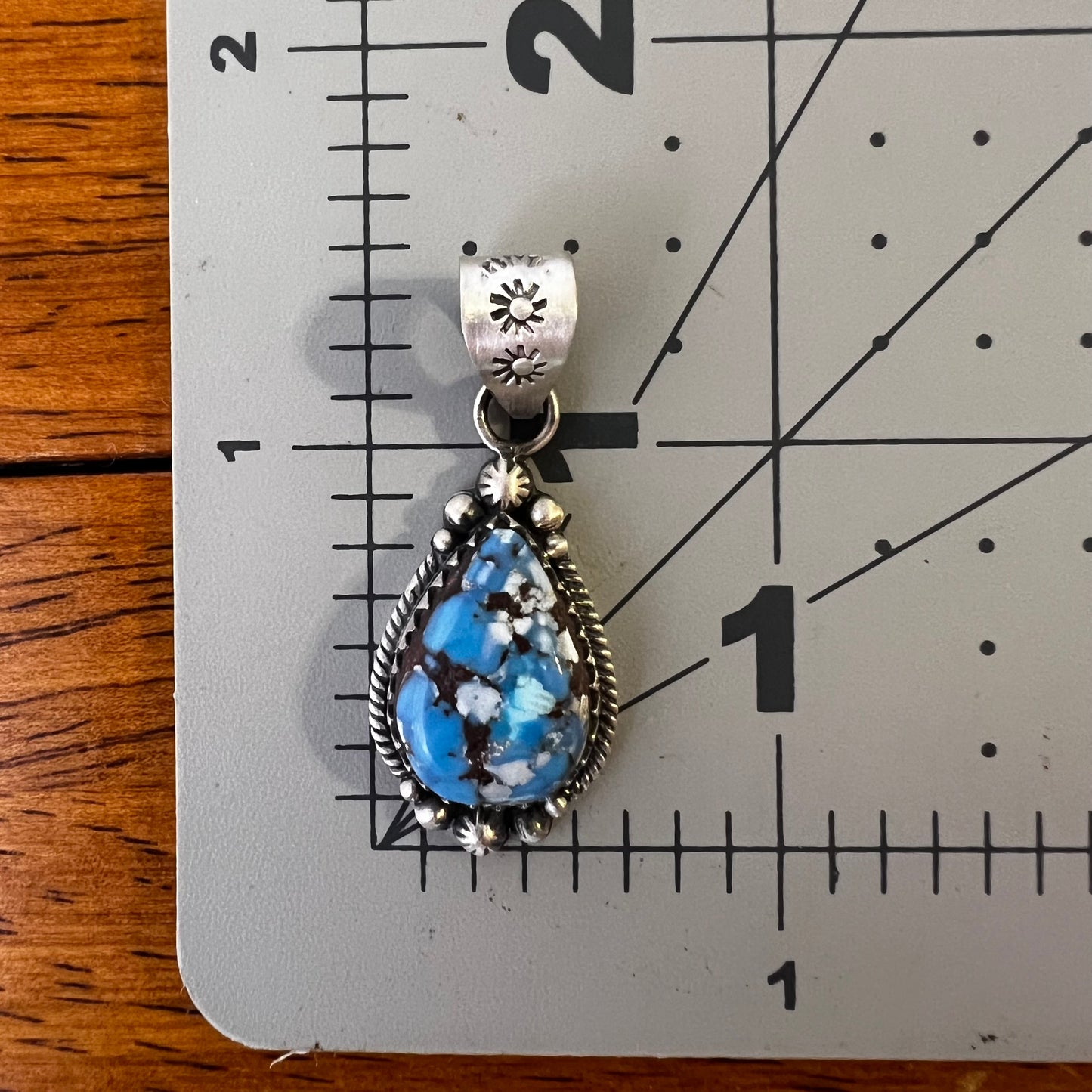Sterling Silver Golden Hills Turquoise Teardrop Pendant