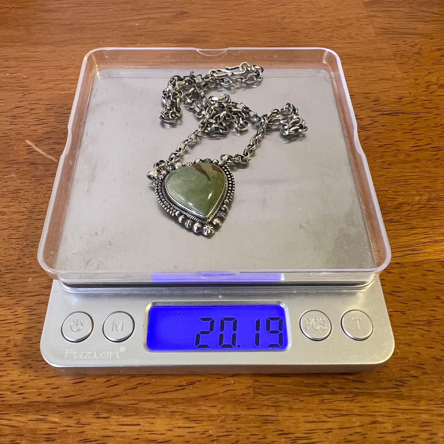 Sterling Silver Kingman Turquoise Heart Necklace