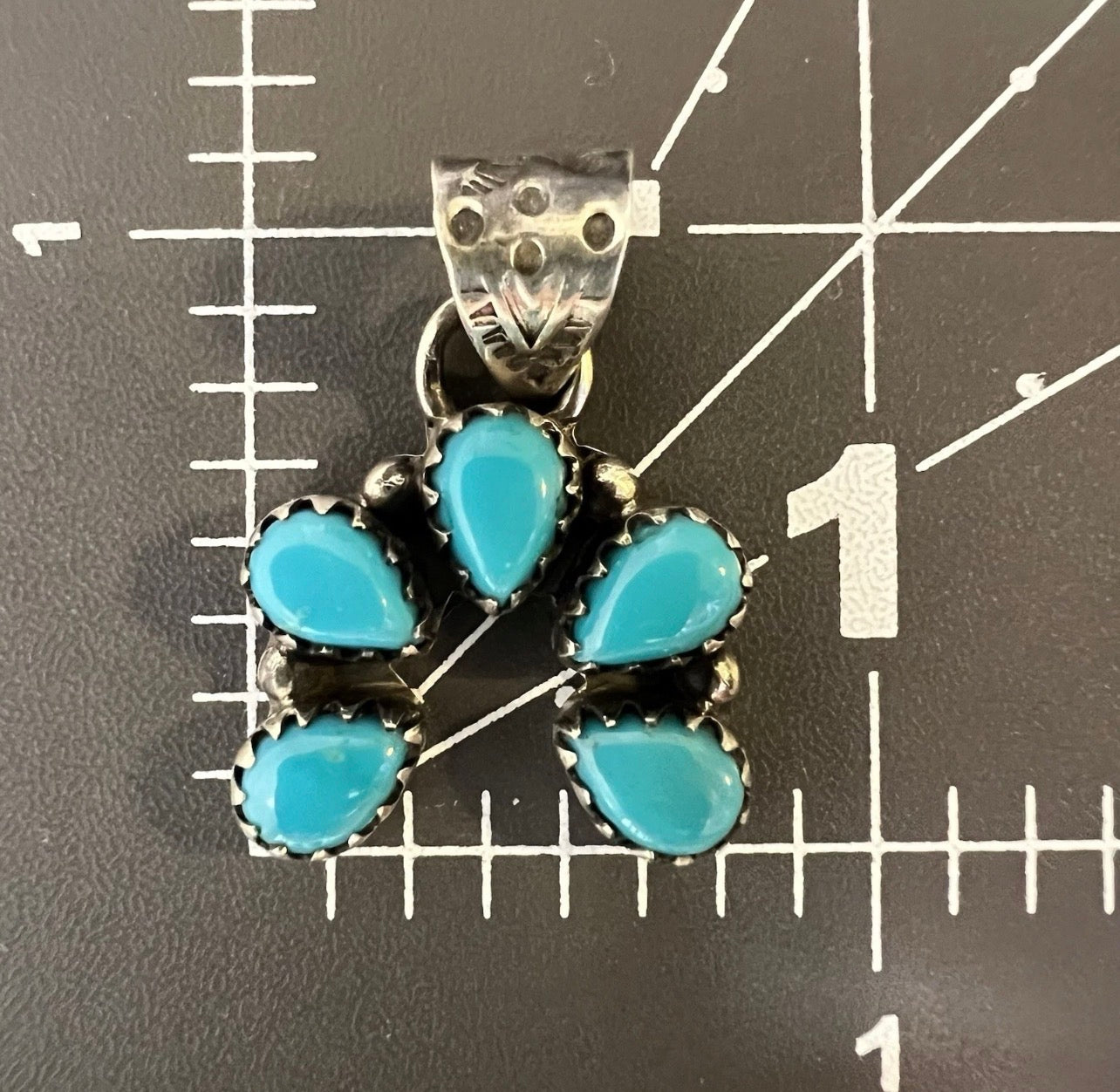 Kingman Turquoise Mini Naja Pendant | Sterling Silver