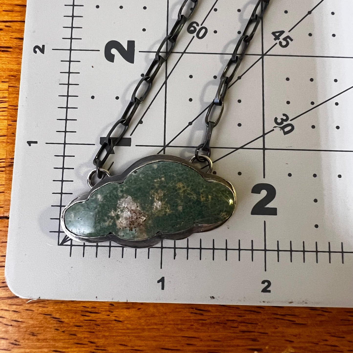 Tony Yazzie Navajo Kingman Turquoise Cloud Necklace Sterling Silver Handmade