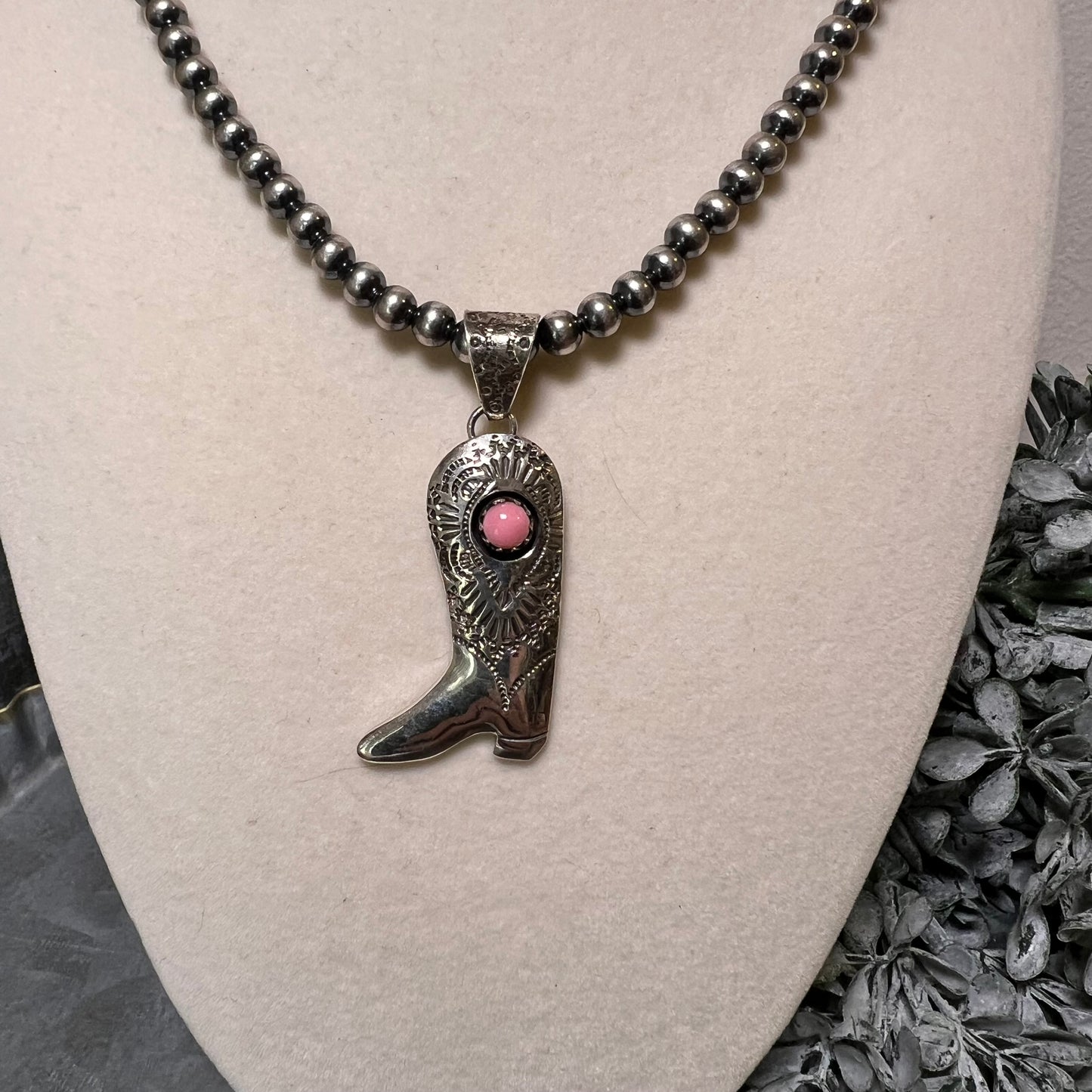 Queen Conch Cowboy Boot Pendant | Handcrafted Sterling Silver
