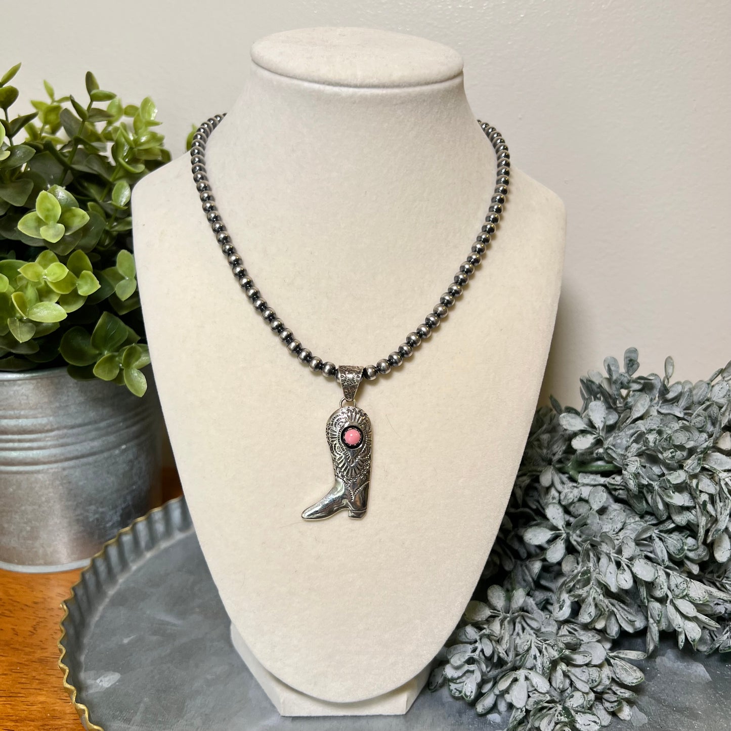 Queen Conch Cowboy Boot Pendant | Handcrafted Sterling Silver