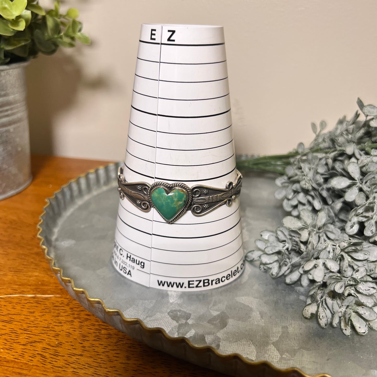 Kingman Turquoise Heart Cuff Bracelet
