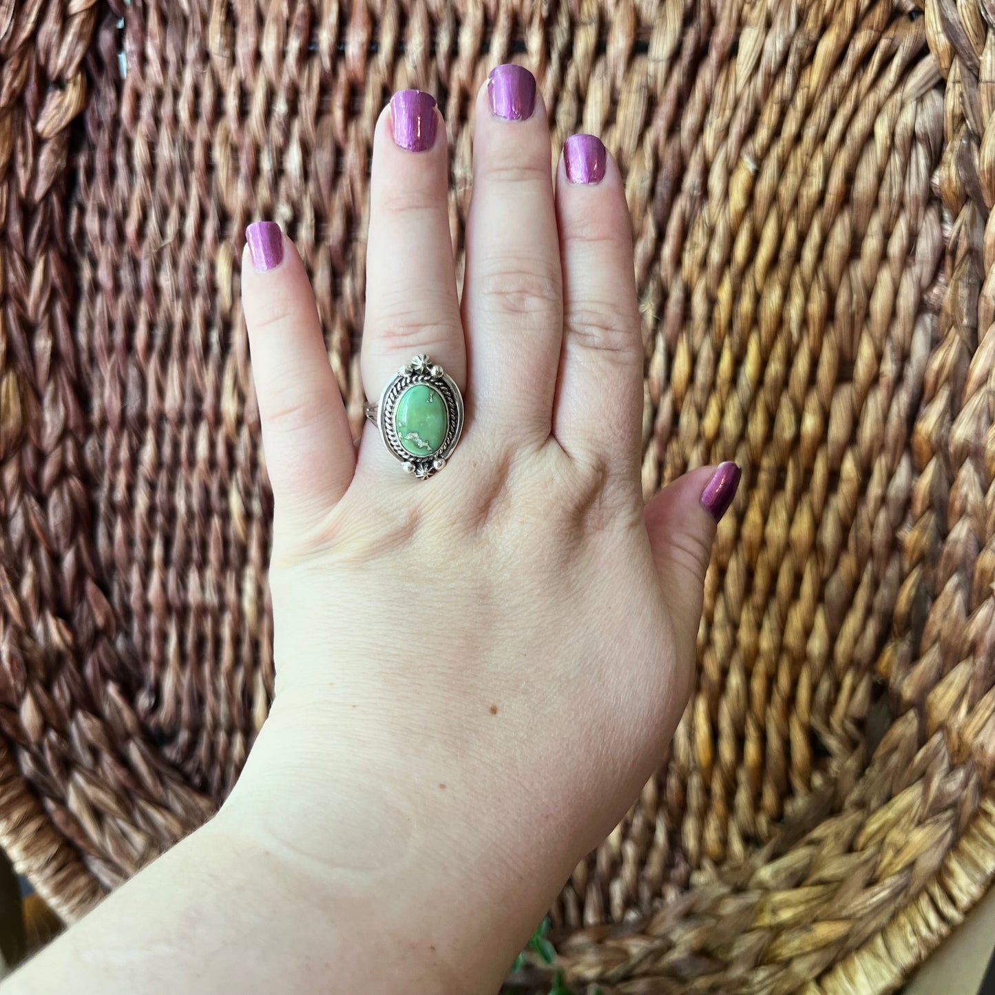 Sam Yellowhair Sonoran Gold Turquoise Ring – Size 8