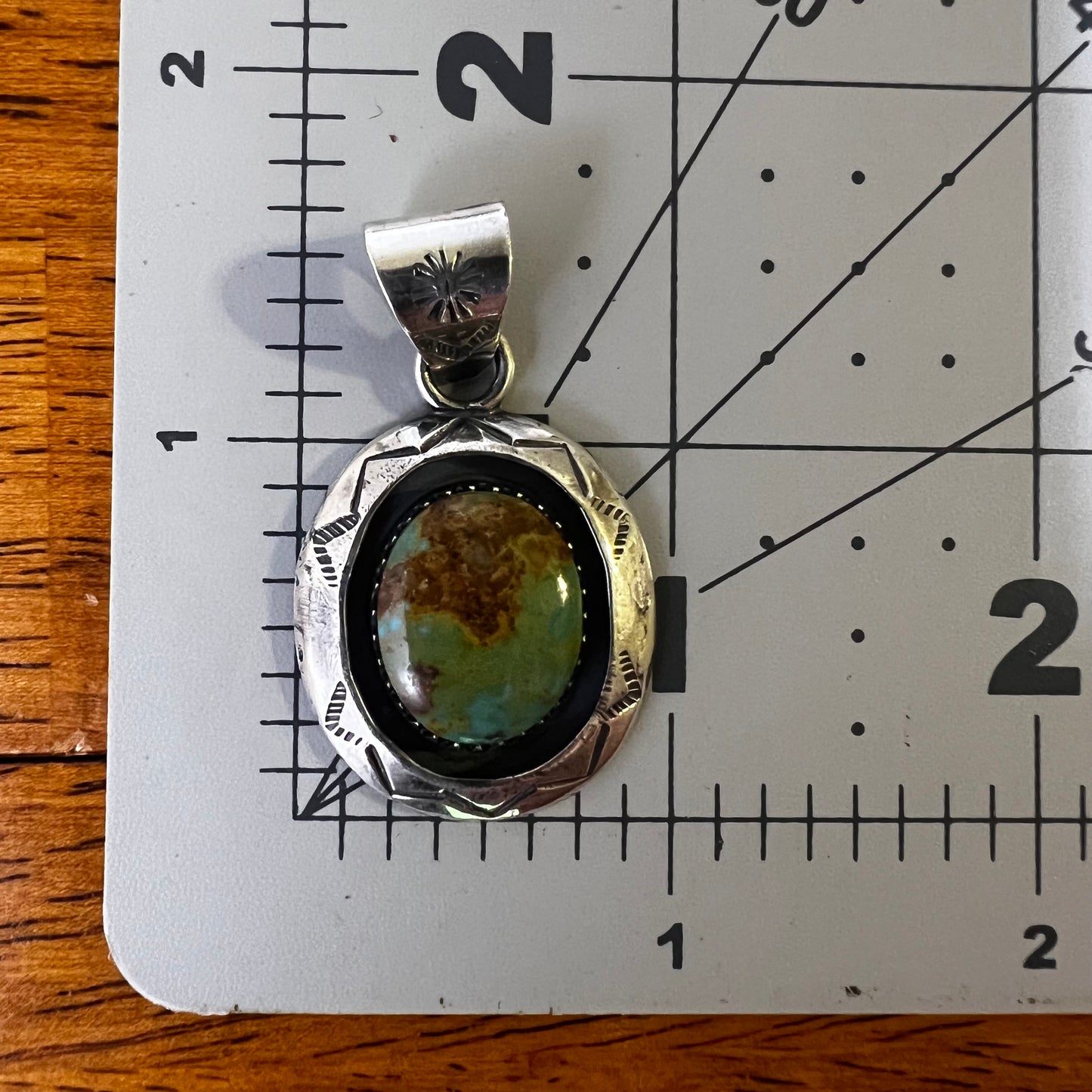 Sterling Silver Kingman Turquoise Shadowbox Pendant