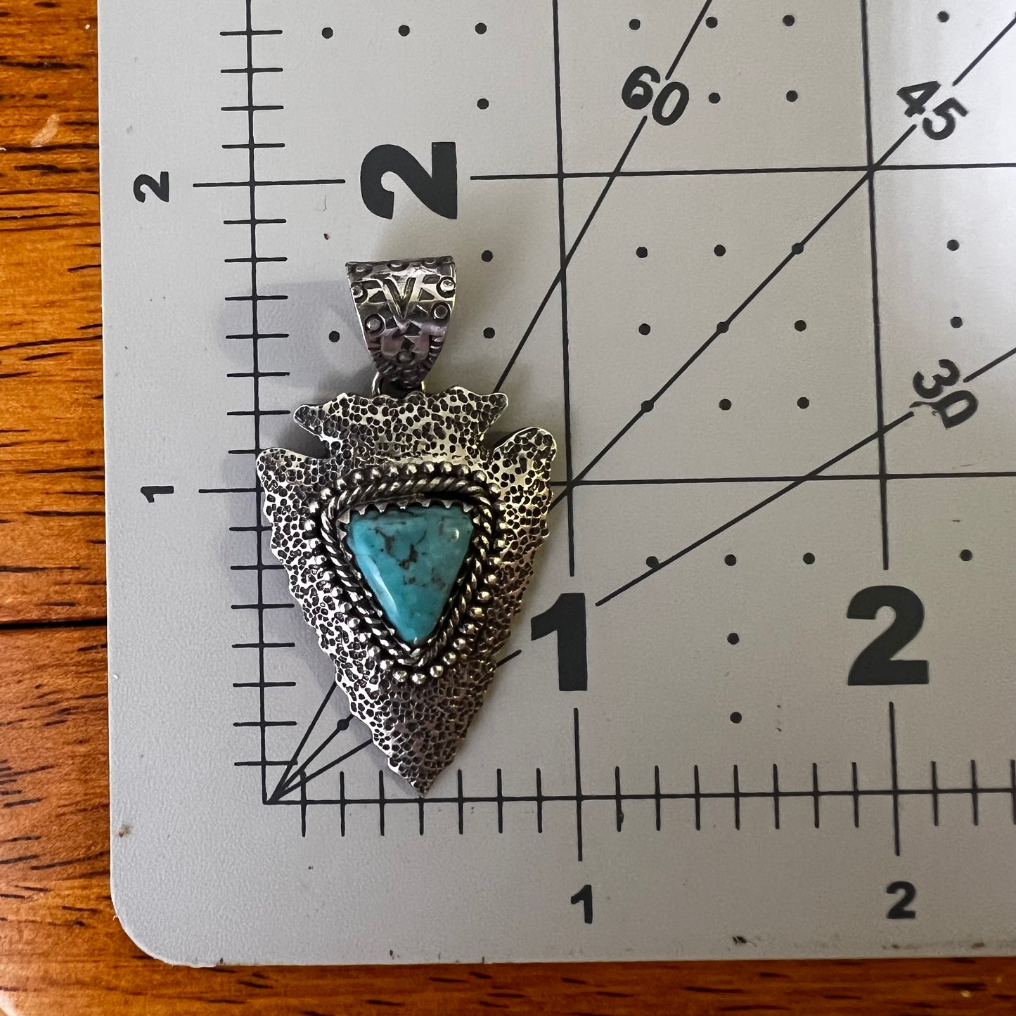 Kingman Turquoise Arrowhead Sterling Silver Pendant