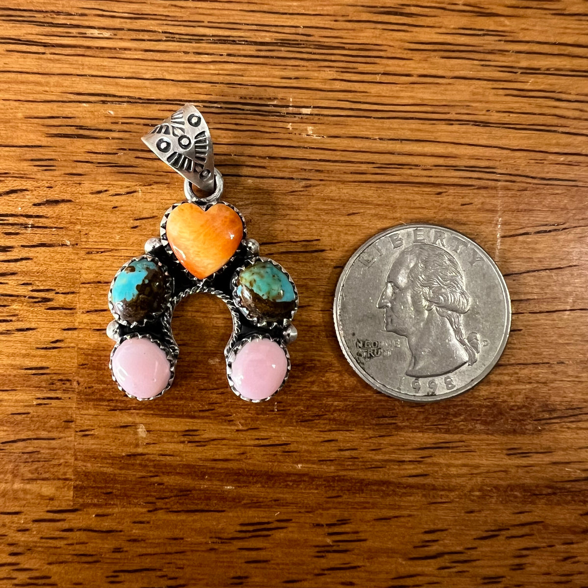 Sterling Silver Spiny Oyster Kingman Turquoise Queen Conch Naja Pendant