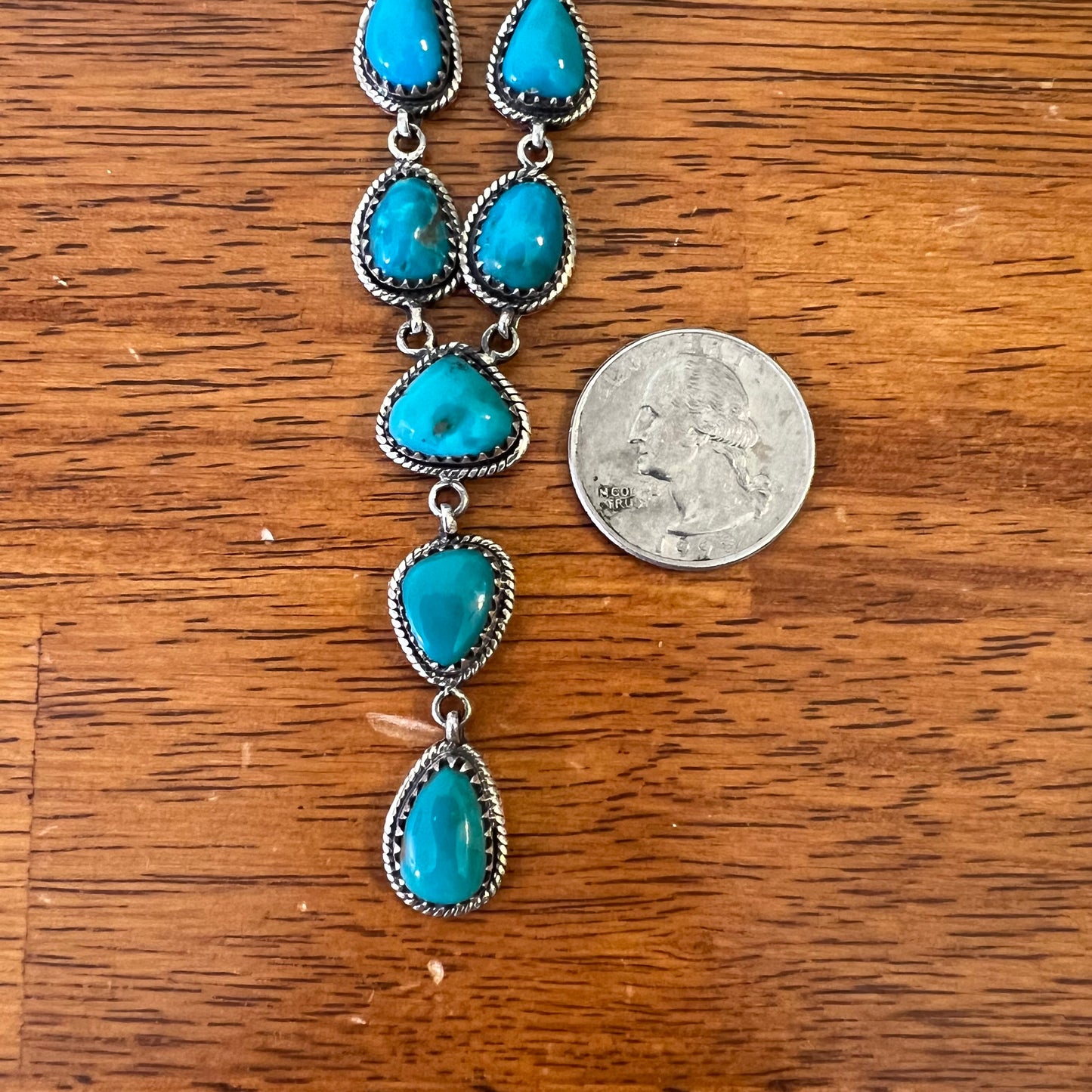 Kingman Turquoise Lariat Necklace