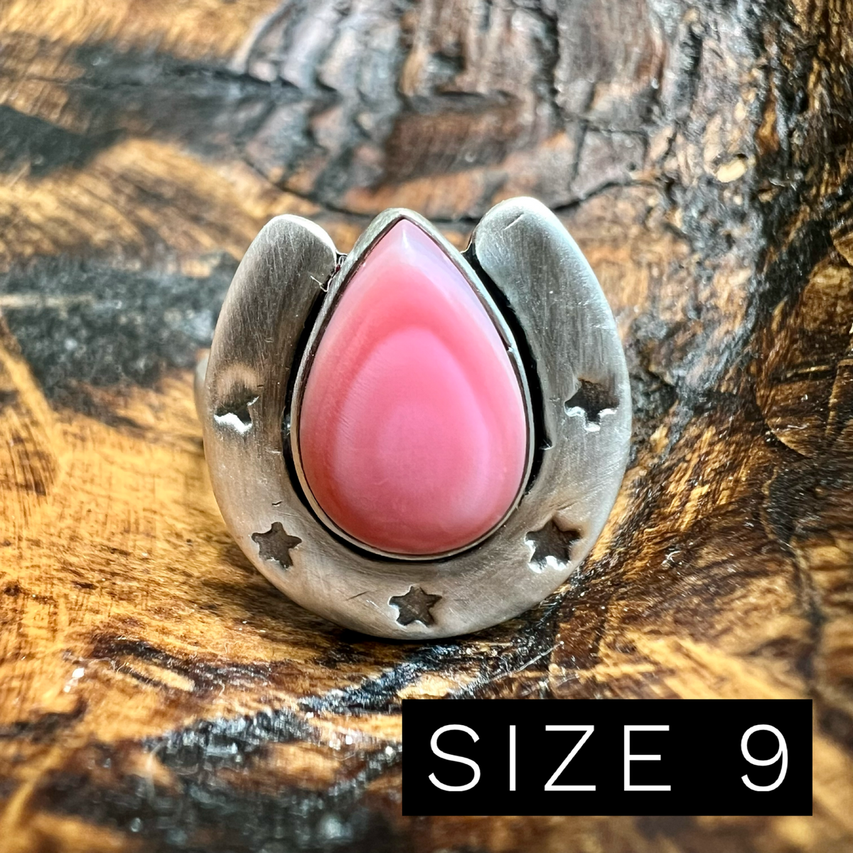 Sterling Silver Horseshoe Statement Ring – Turquoise, Spiny Oyster & Queen Conch Options