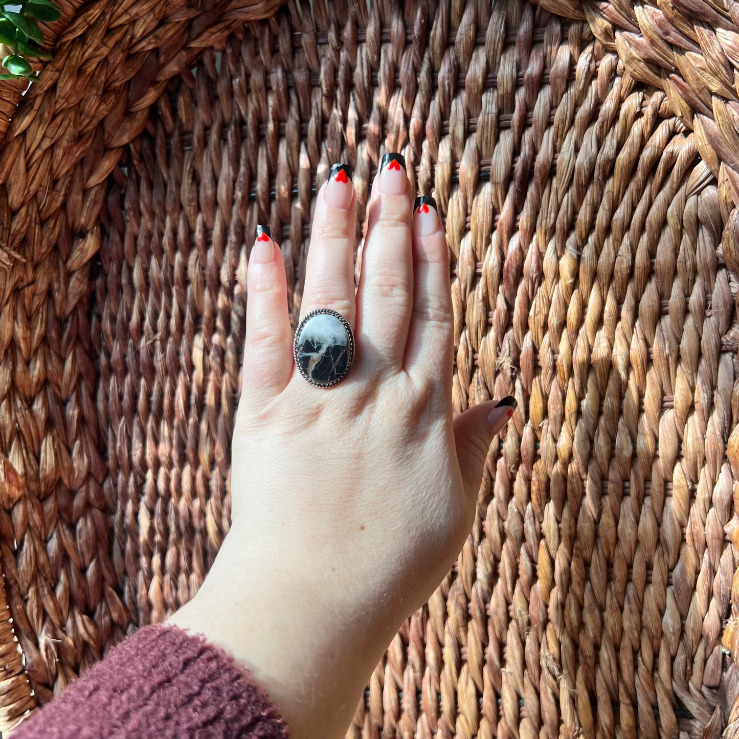 White Buffalo Statement Ring | Sterling Silver | Size 9.5