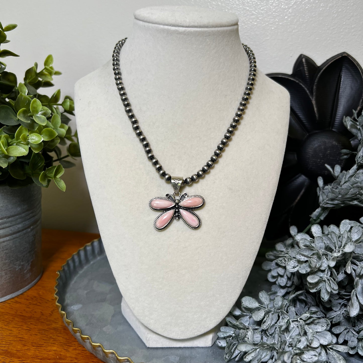 Pink Conch Butterfly Pendant