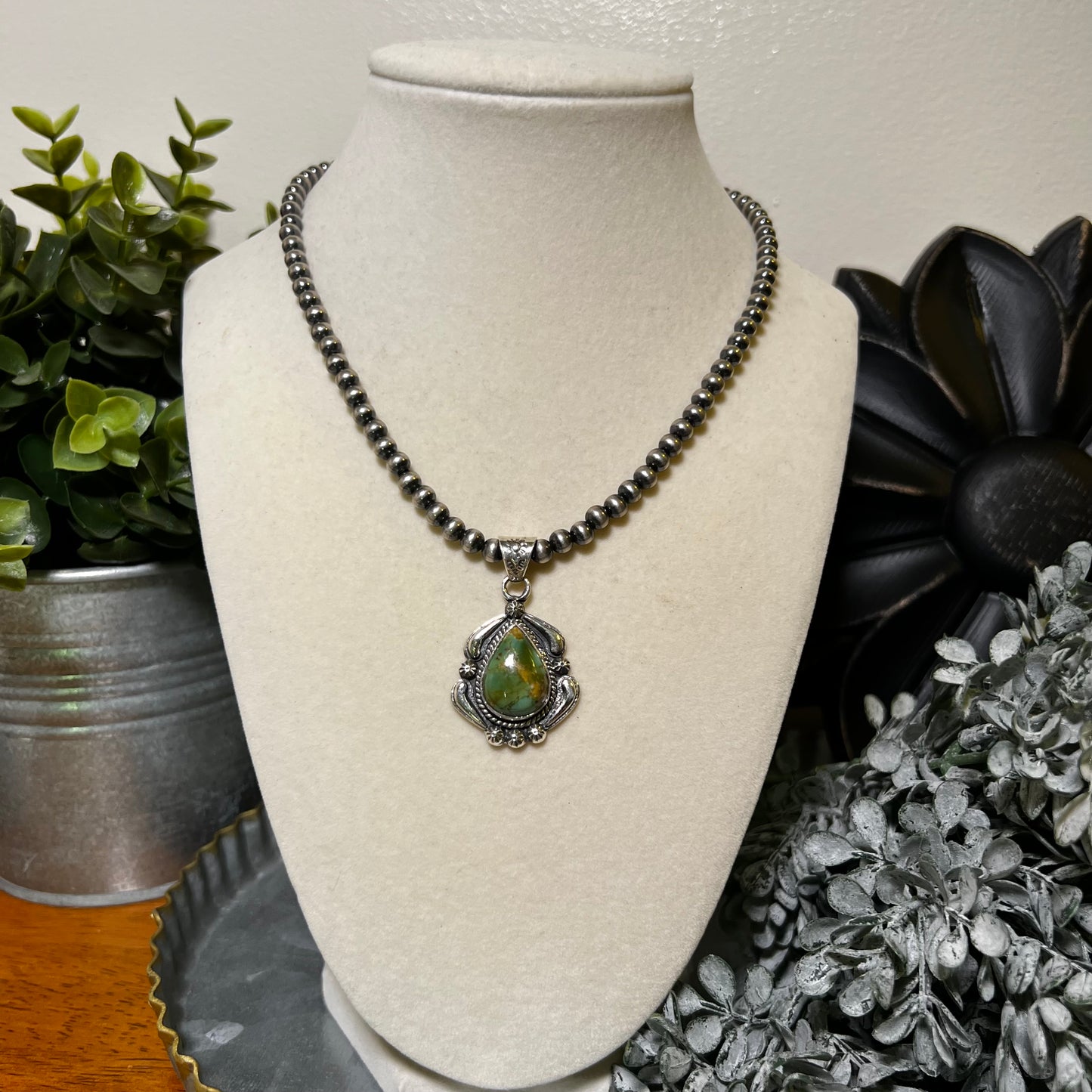Kingman Turquoise Pendant – Sterling Silver Southwestern Statement