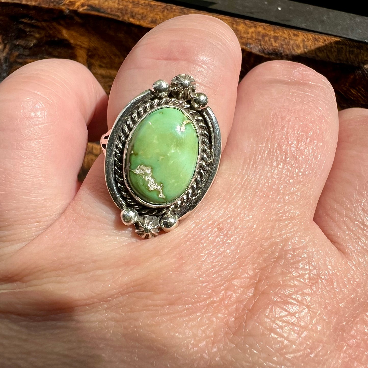 Sam Yellowhair Sonoran Gold Turquoise Ring – Size 8
