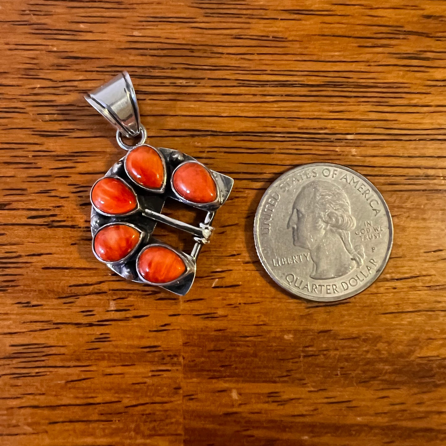 Spiny Oyster Belt Buckle Pendant in Sterling Silver