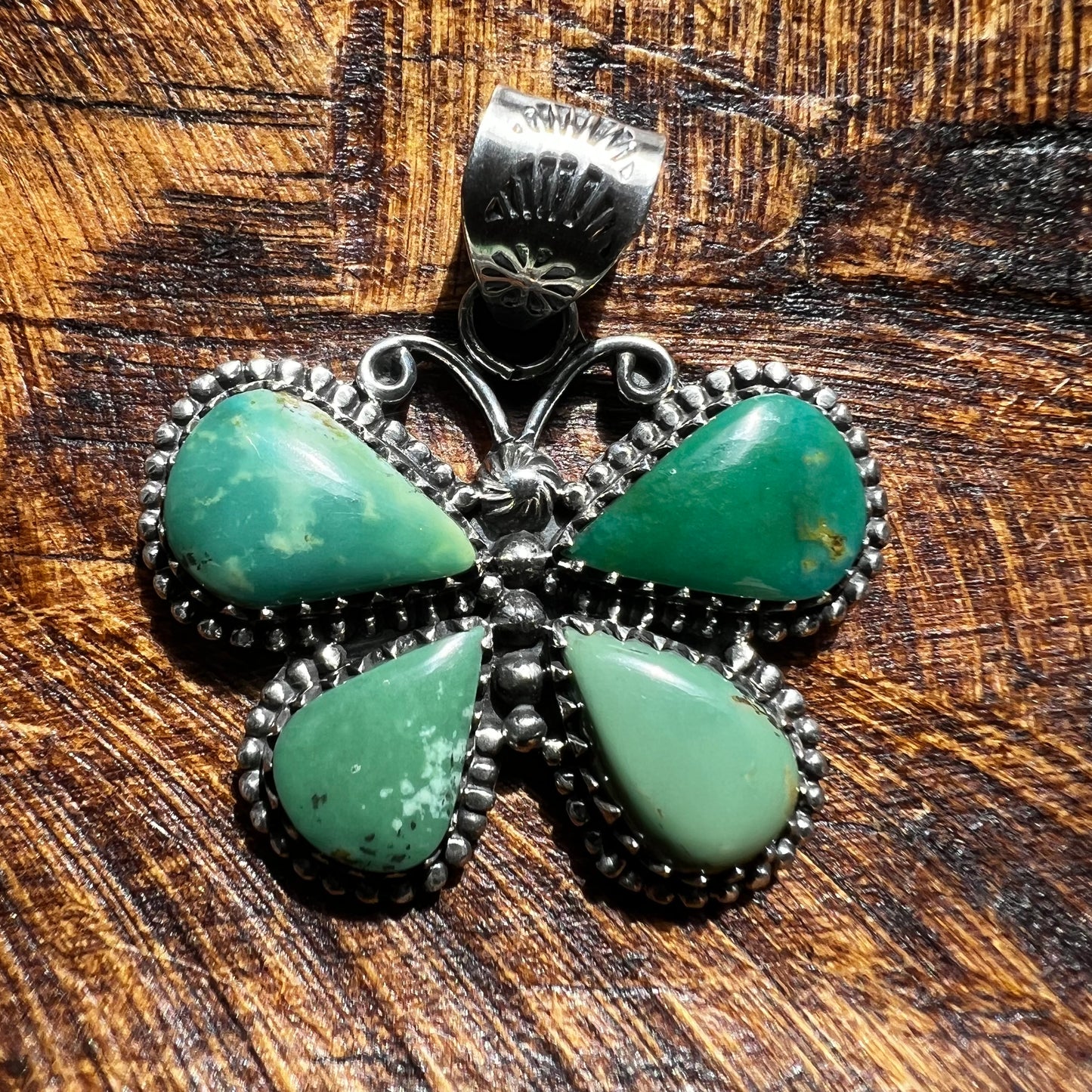 Kingman Turquoise Butterfly Pendant – Sterling Silver