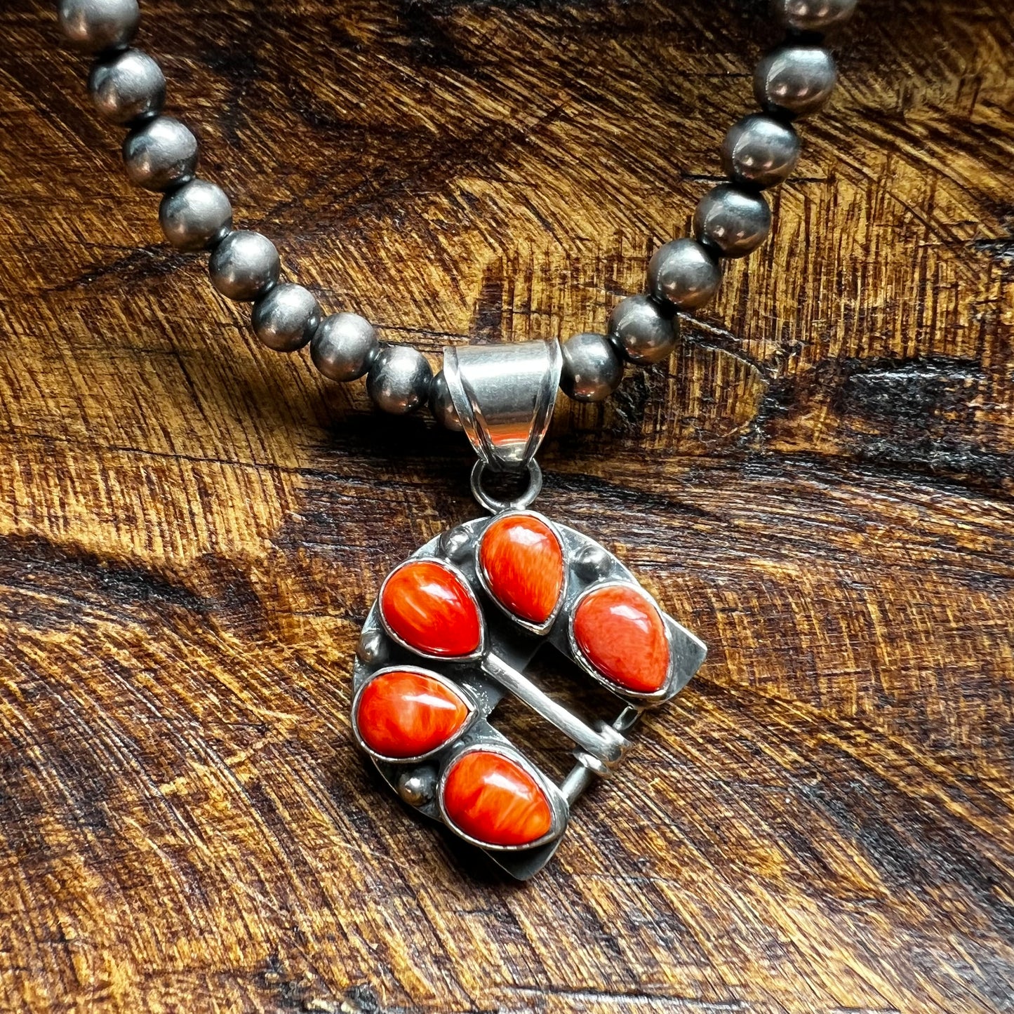 Spiny Oyster Belt Buckle Pendant in Sterling Silver