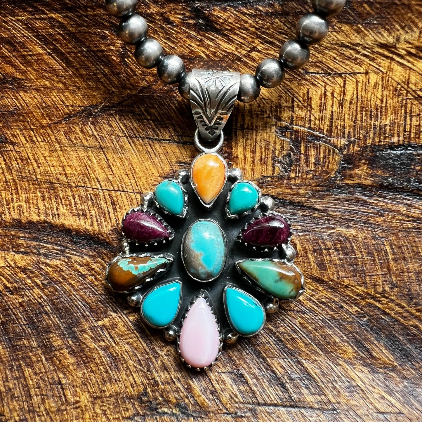 Sterling Silver | Multi Stone Statement Cluster Pendant