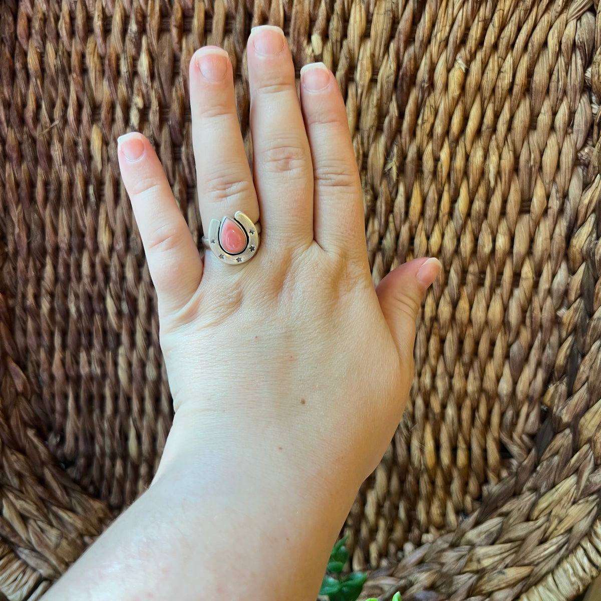 Sterling Silver Horseshoe Statement Ring – Turquoise, Spiny Oyster & Queen Conch Options