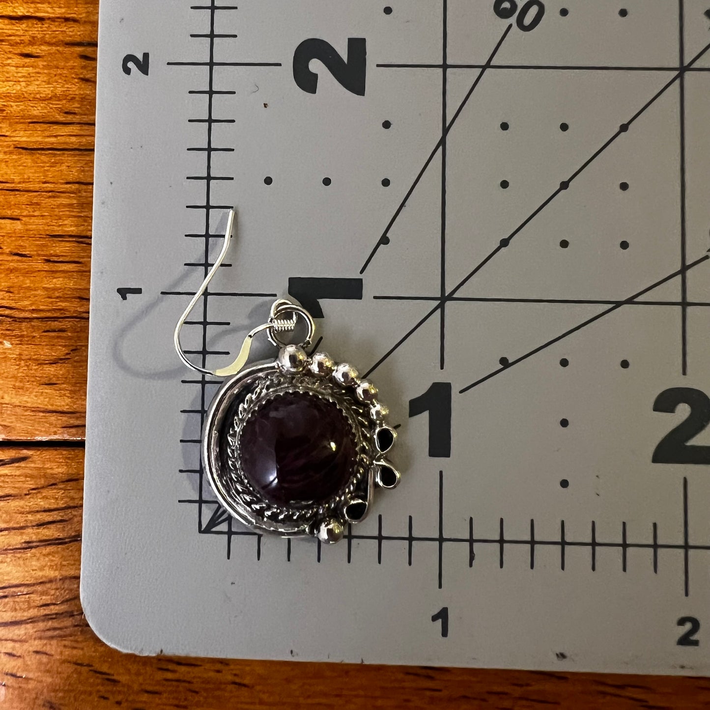 Sterling Silver Purple Spiny Oyster Earrings by Donovan Nez Navajo Handmade