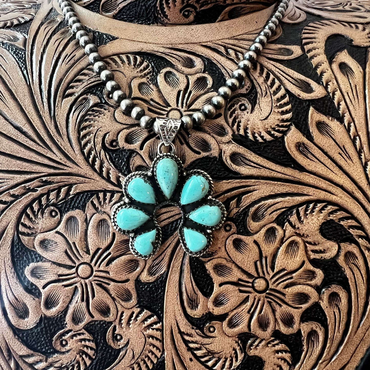 Kingman Turquoise Naja Pendant in Sterling Silver – Handcrafted Southwestern