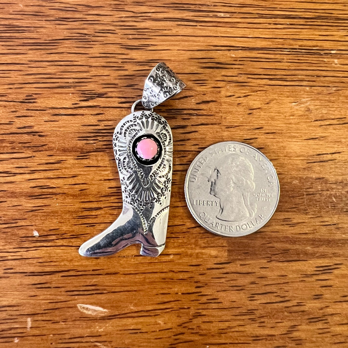 Queen Conch Cowboy Boot Pendant | Handcrafted Sterling Silver