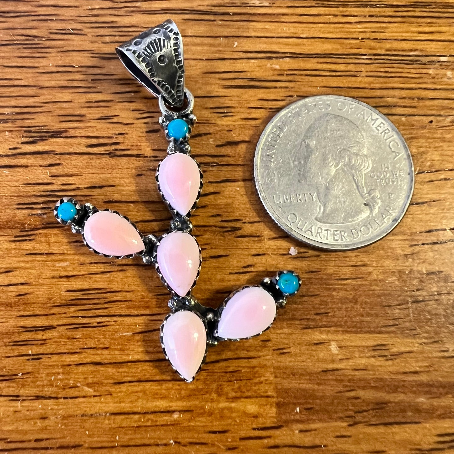 Blush Desert Bloom Cactus Pendant