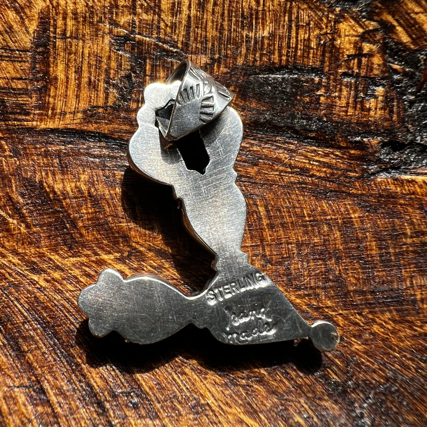 Kingman Turquoise & Spiny Oyster Cactus Pendant in Sterling Silver