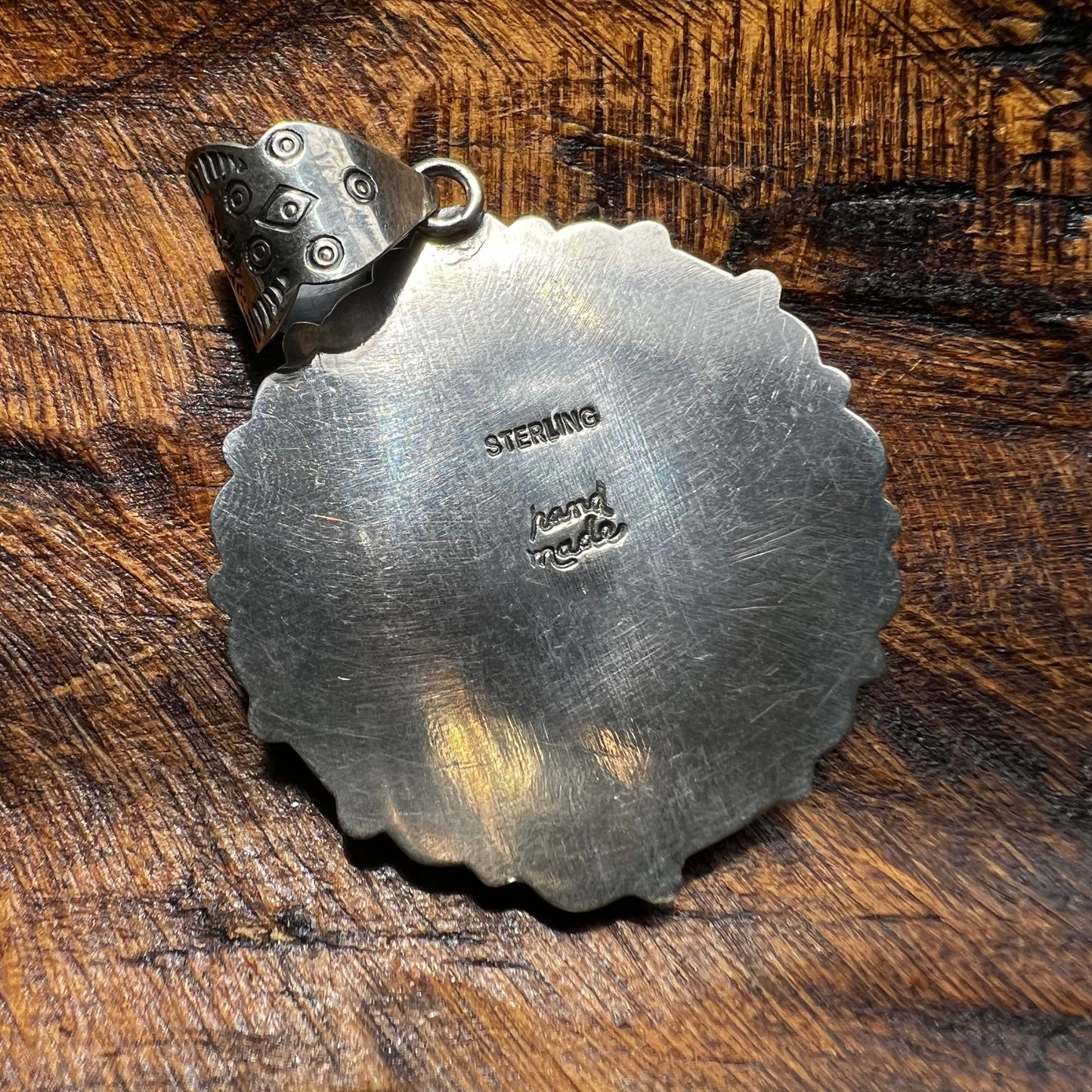 Multi-Stone Coin Cluster Sterling Silver Pendant