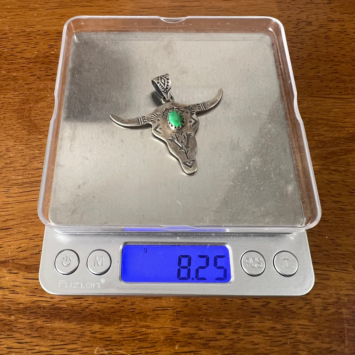 Sterling Silver Steer Head Pendant – Sonoran Gold or White Buffalo