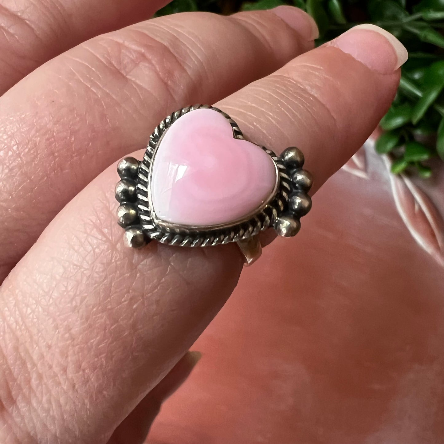 Sterling Silver Queen Conch Heart Ring Size 7