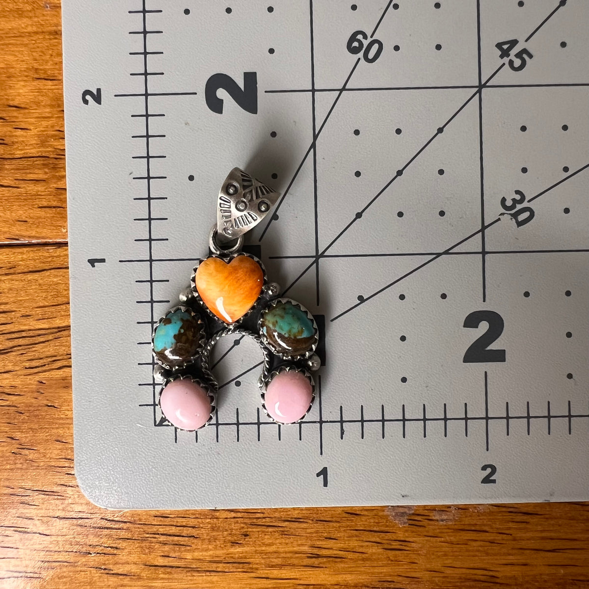 Sterling Silver Spiny Oyster Kingman Turquoise Queen Conch Naja Pendant