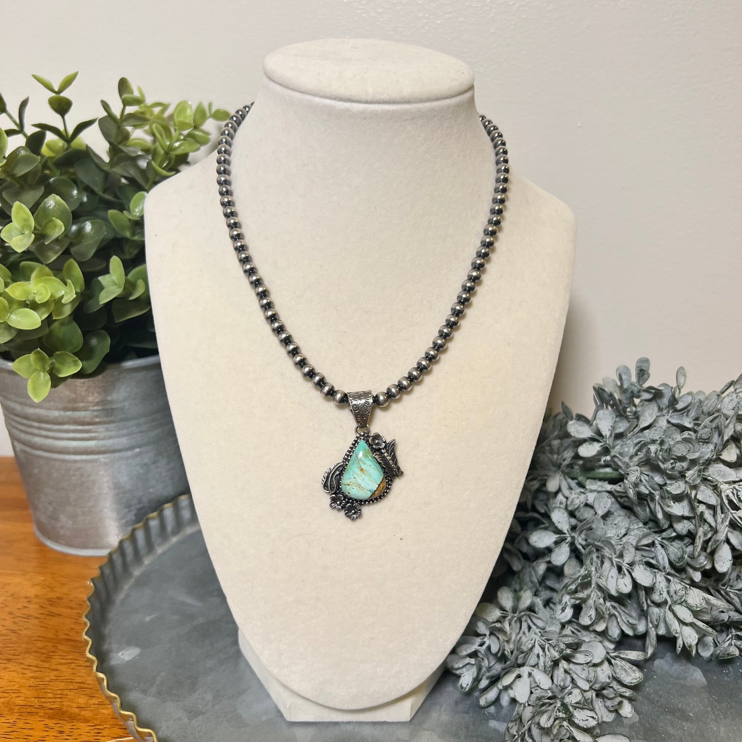 ✨ Sterling Silver Kingman Turquoise Pendant