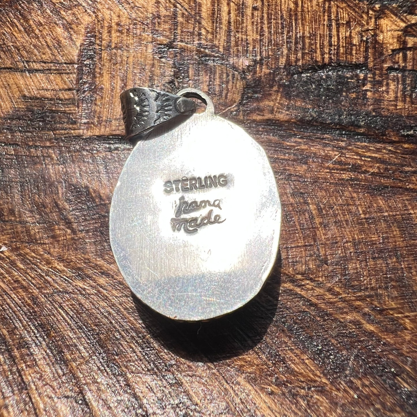 925 Sterling Silver Kingman Turquoise Cactus Pendant Handmade Southwestern