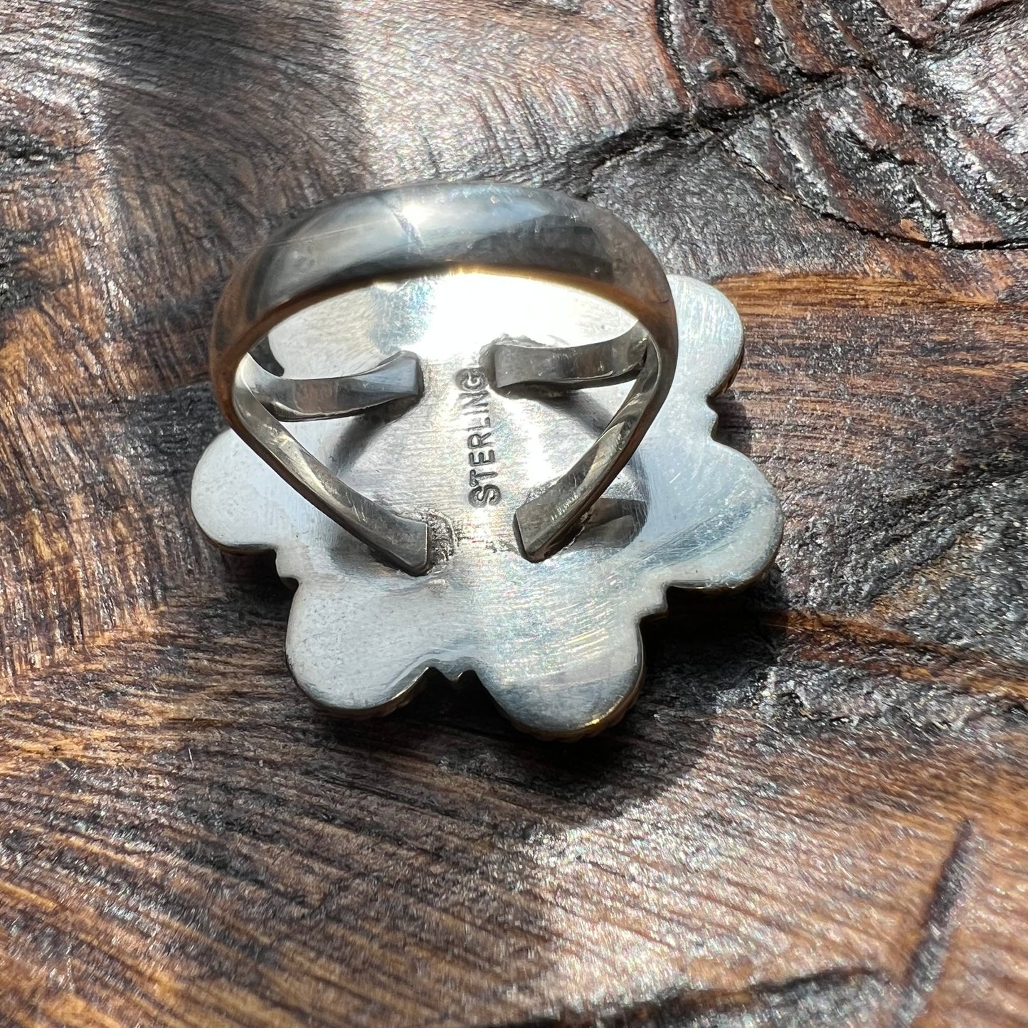 Kingman Turquoise Floral Cluster Ring in Sterling Silver