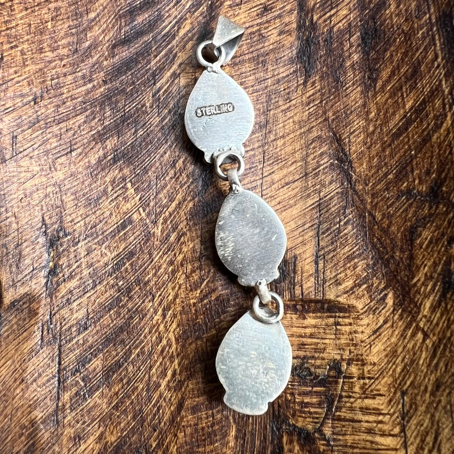 Sterling Silver Golden Hills Turquoise Triple Drop Pendant