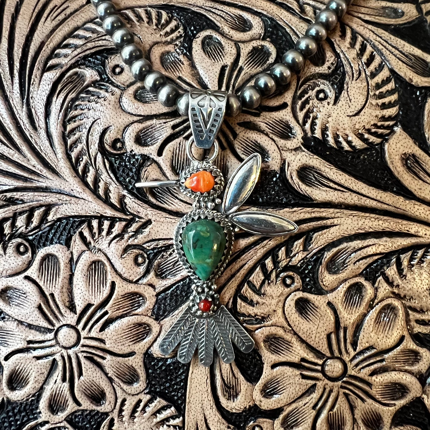 Sterling Silver Multi Stone Hummingbird Pendant